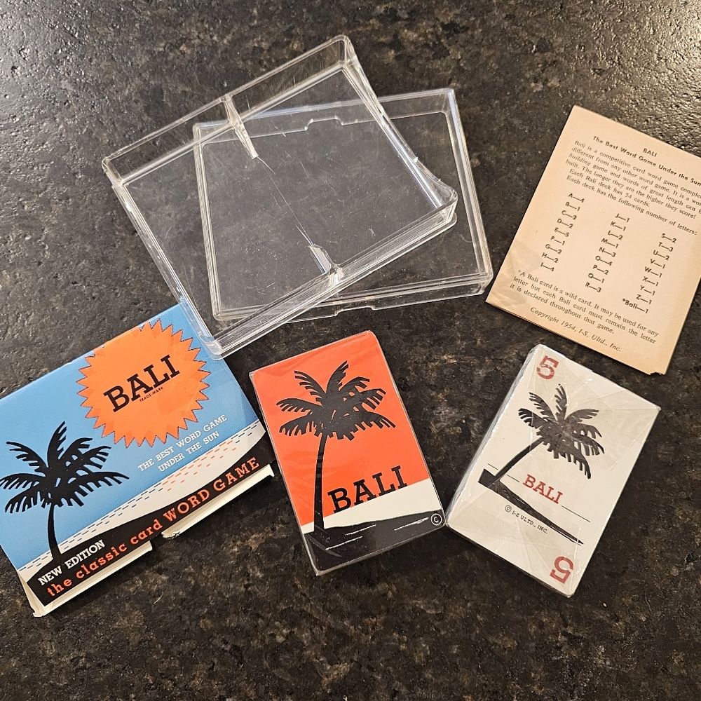 Vintage '54 "Bali" classic card word game